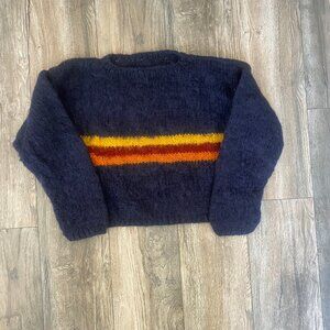 Vintage 80s Kat Man Do Fuzzy Cropped Sweater